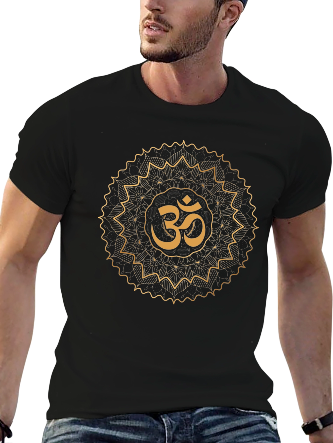 Om Mandala Black T-Shirt - Spiritual Symbol Graphic Tee