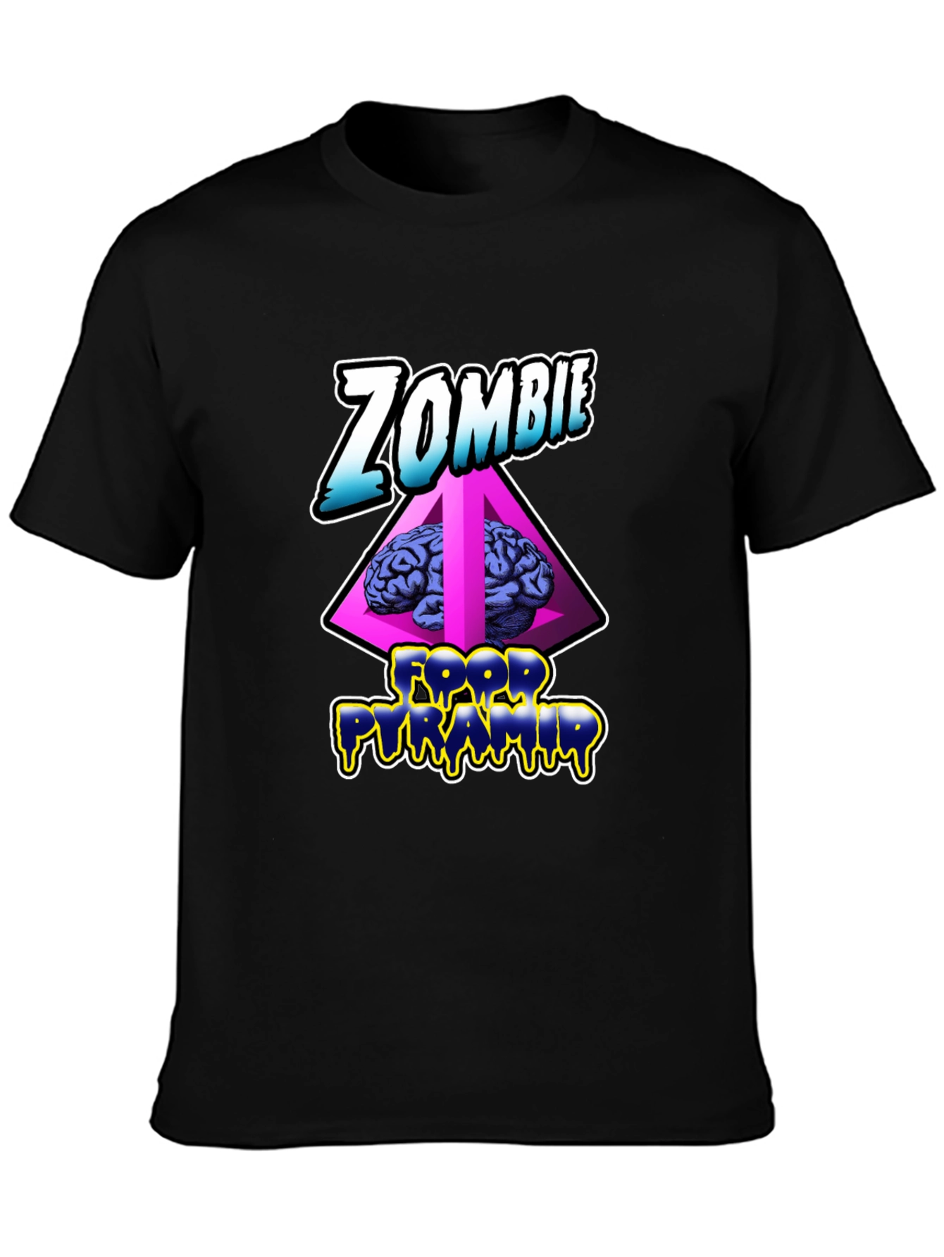 Zombie Food Pyramid Black Graphic Tee