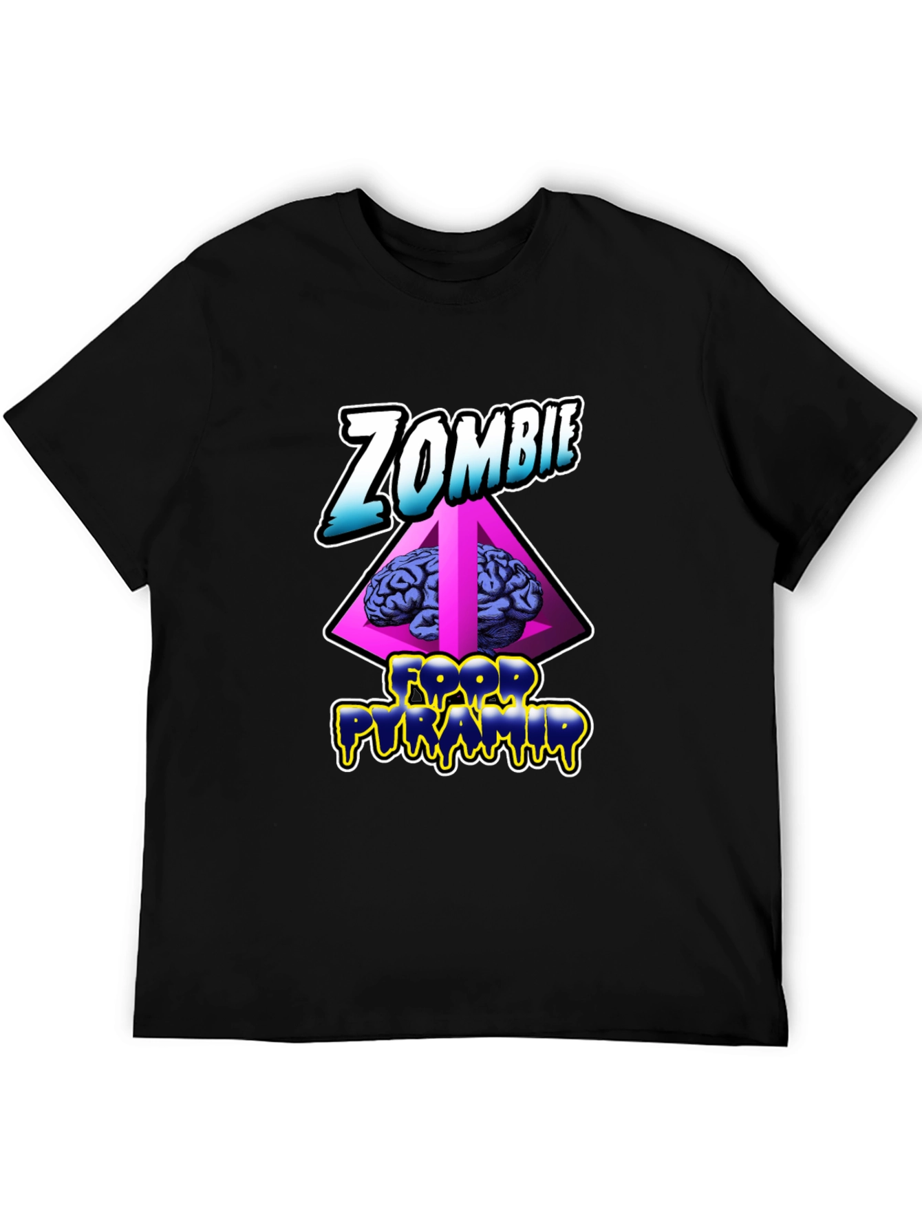 Zombie Food Pyramid Black Graphic Tee