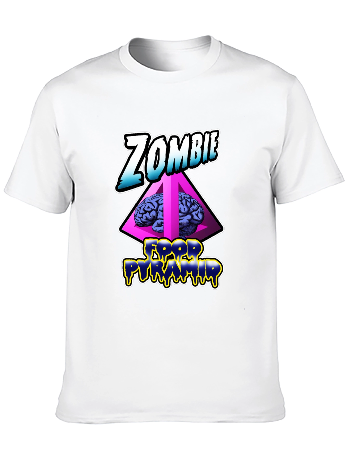 Zombie Food Pyramid Black Graphic Tee