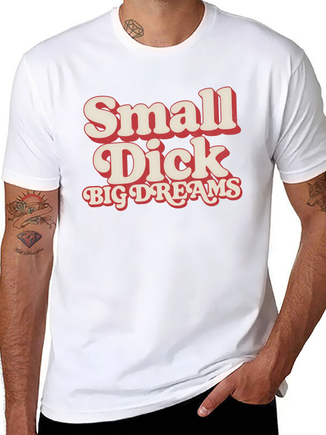 Small Dick Big Dreams Funny Graphic Tee
