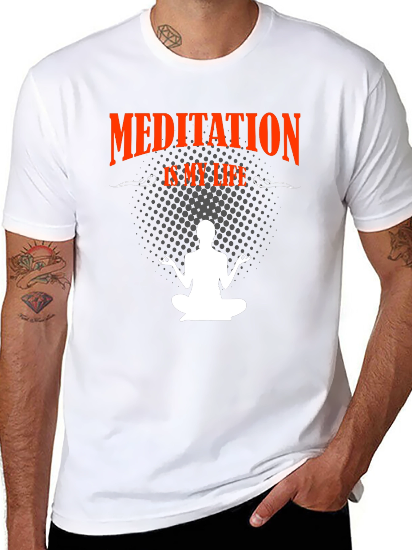 Meditation Is My Life Black T-Shirt