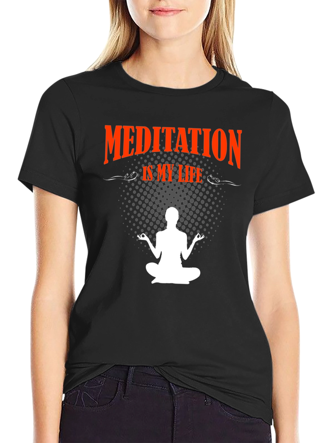 Meditation Is My Life Black T-Shirt