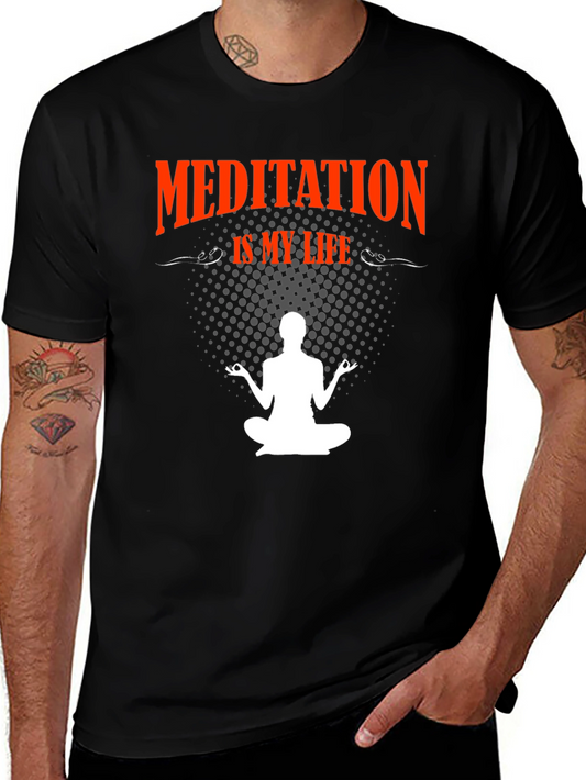 Meditation Is My Life Black T-Shirt