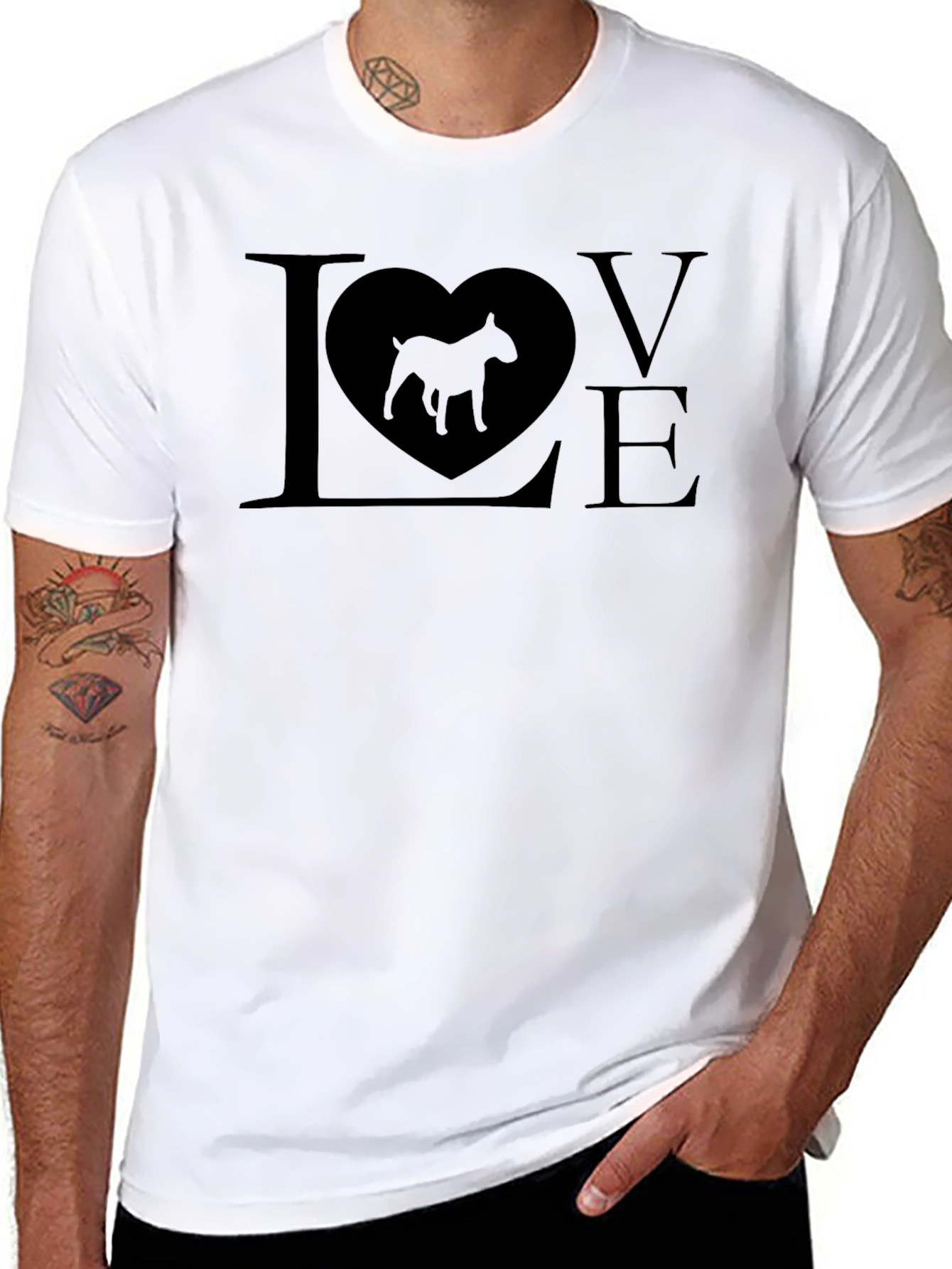 Bull Terrier Dog Lover T-Shirt - Mens Black Tee