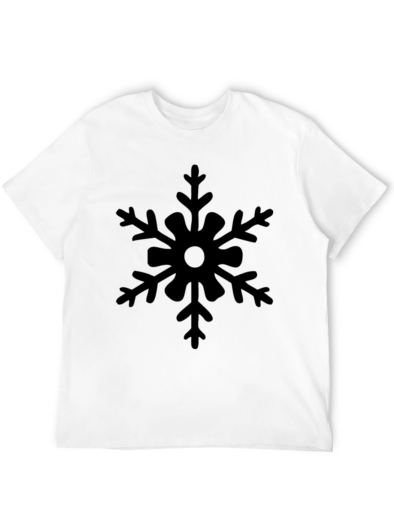 Black Snowflake Graphic Tee - Winter Style