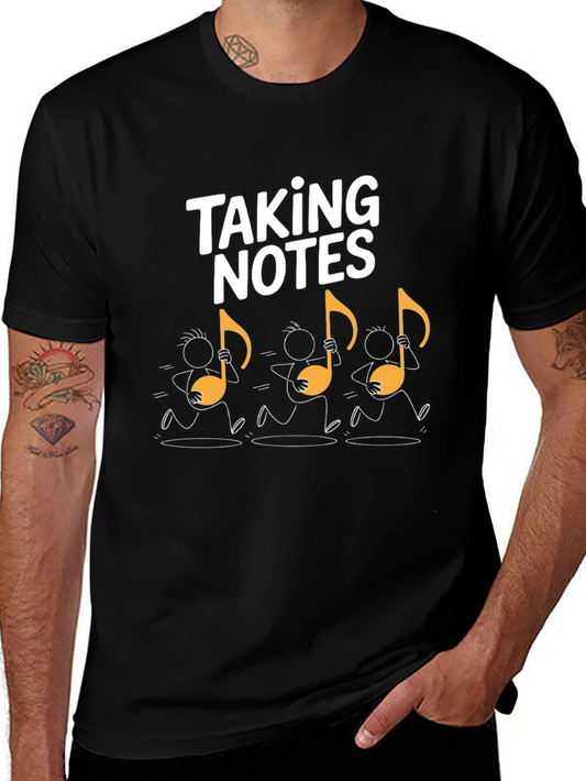 Taking Notes Music T-Shirt - Black Novelty Tee