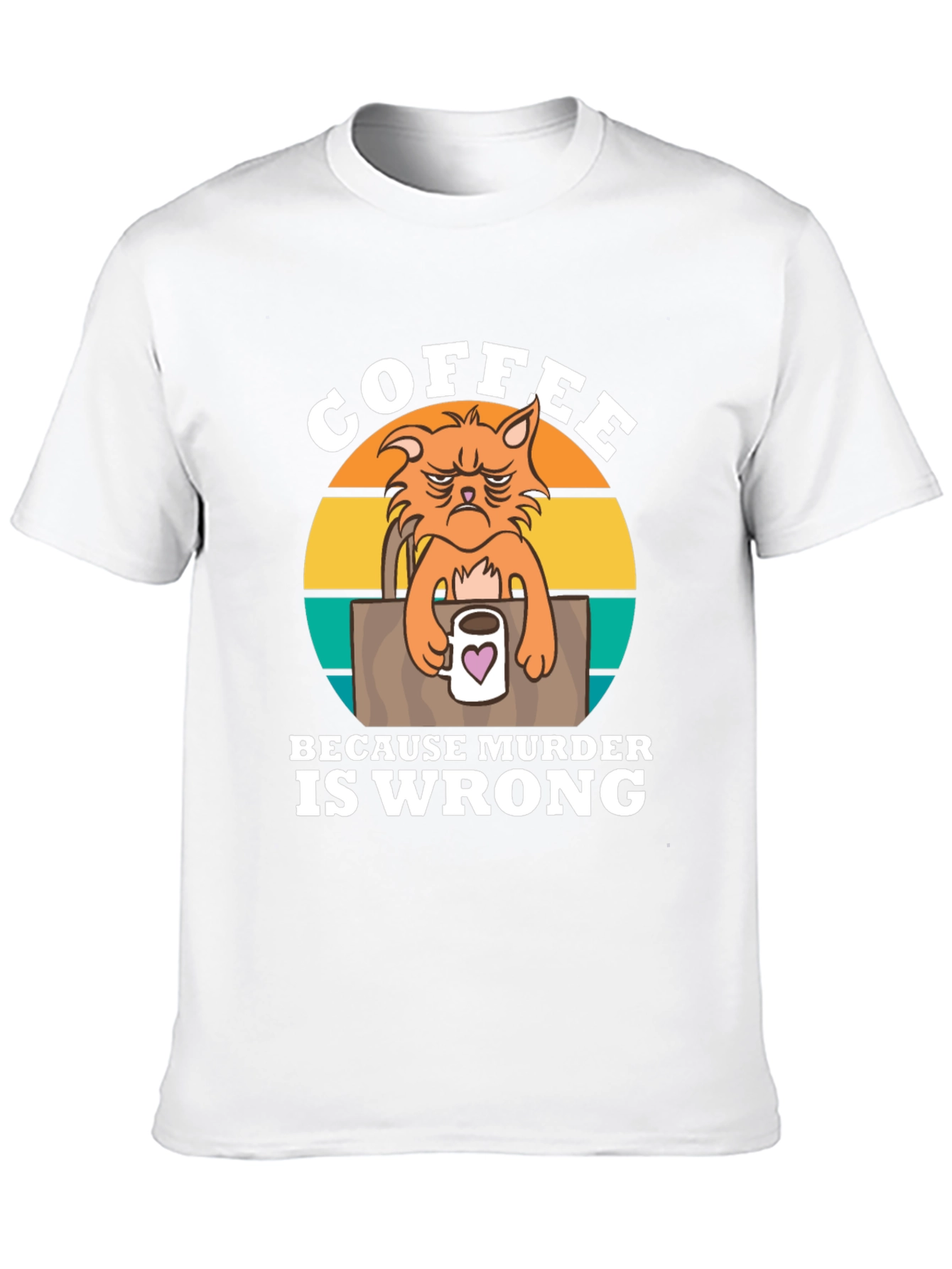 Coffee Because Murder Is Wrong Cat T-Shirt
