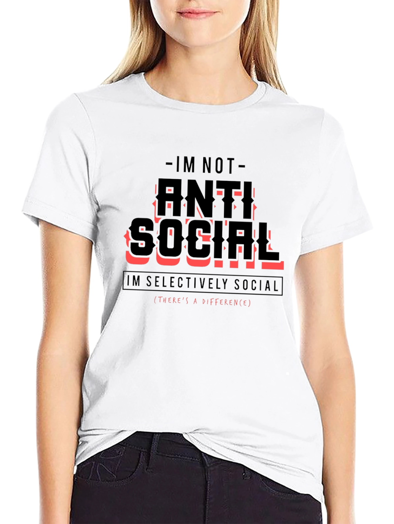 Anti Social Selectively Social Funny T-Shirt