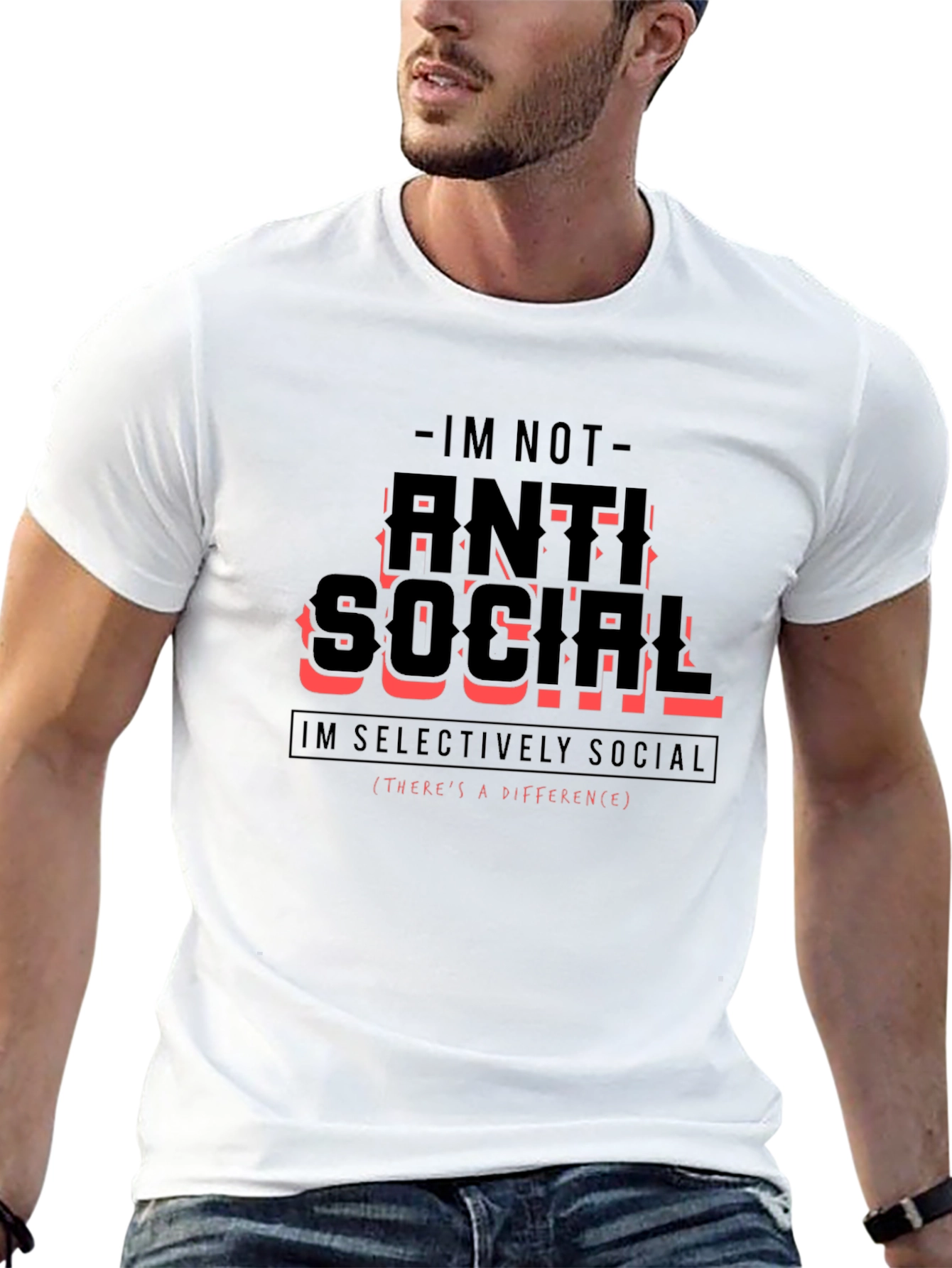 Anti Social Selectively Social Funny T-Shirt