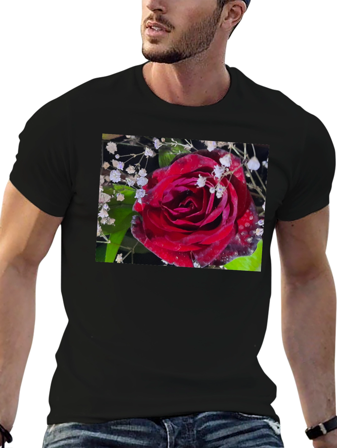 Rose Graphic T-Shirt - Elegant Floral Design