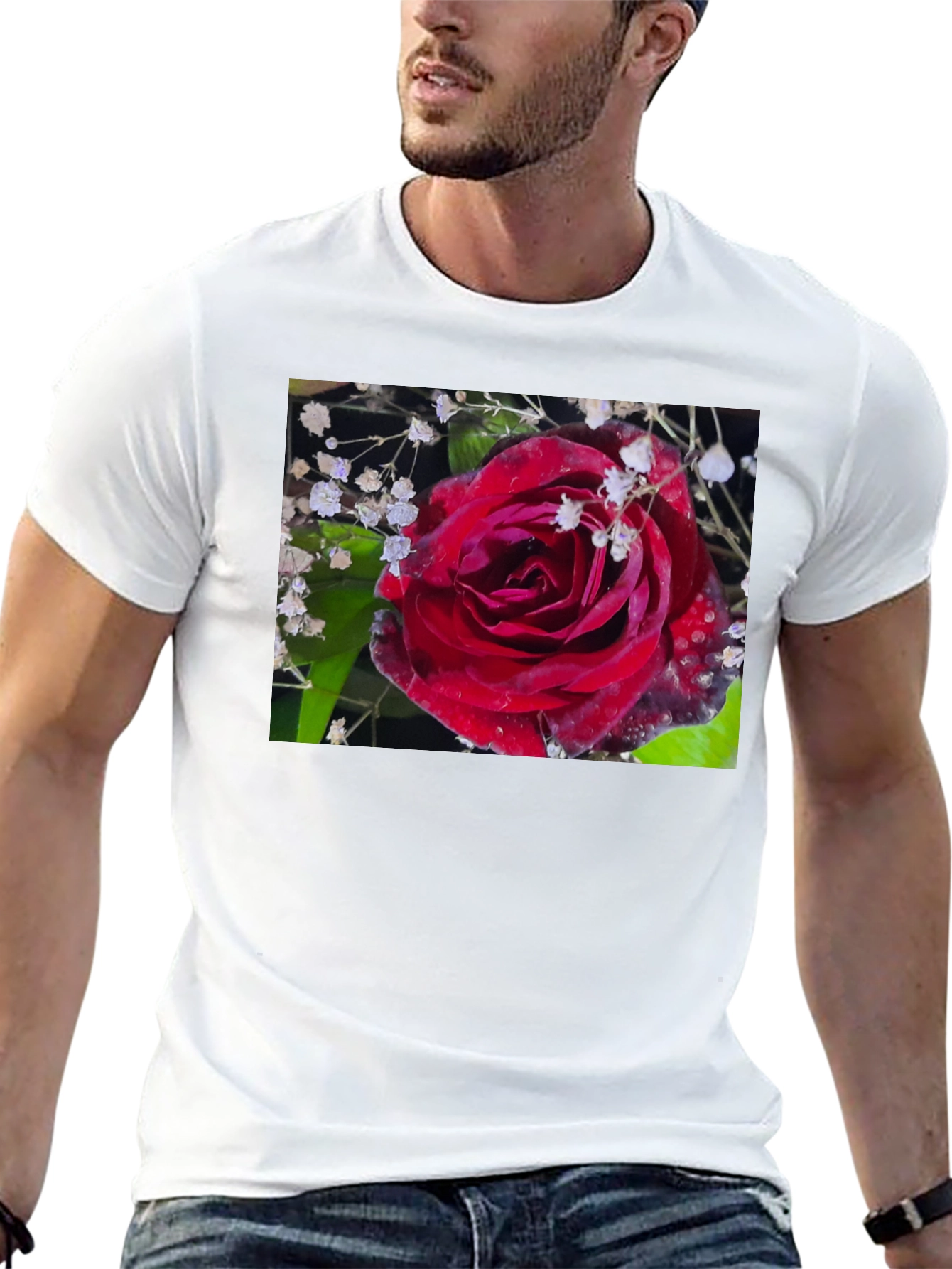Rose Graphic T-Shirt - Elegant Floral Design