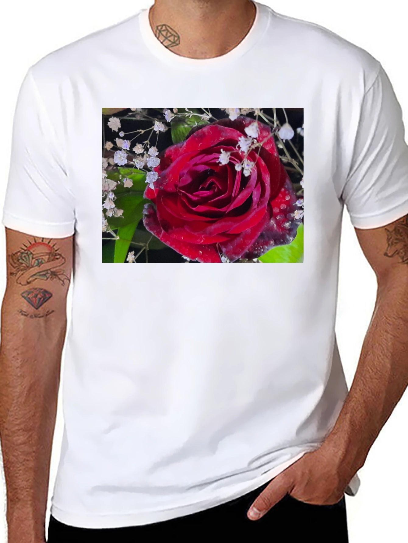 Rose Graphic T-Shirt - Elegant Floral Design