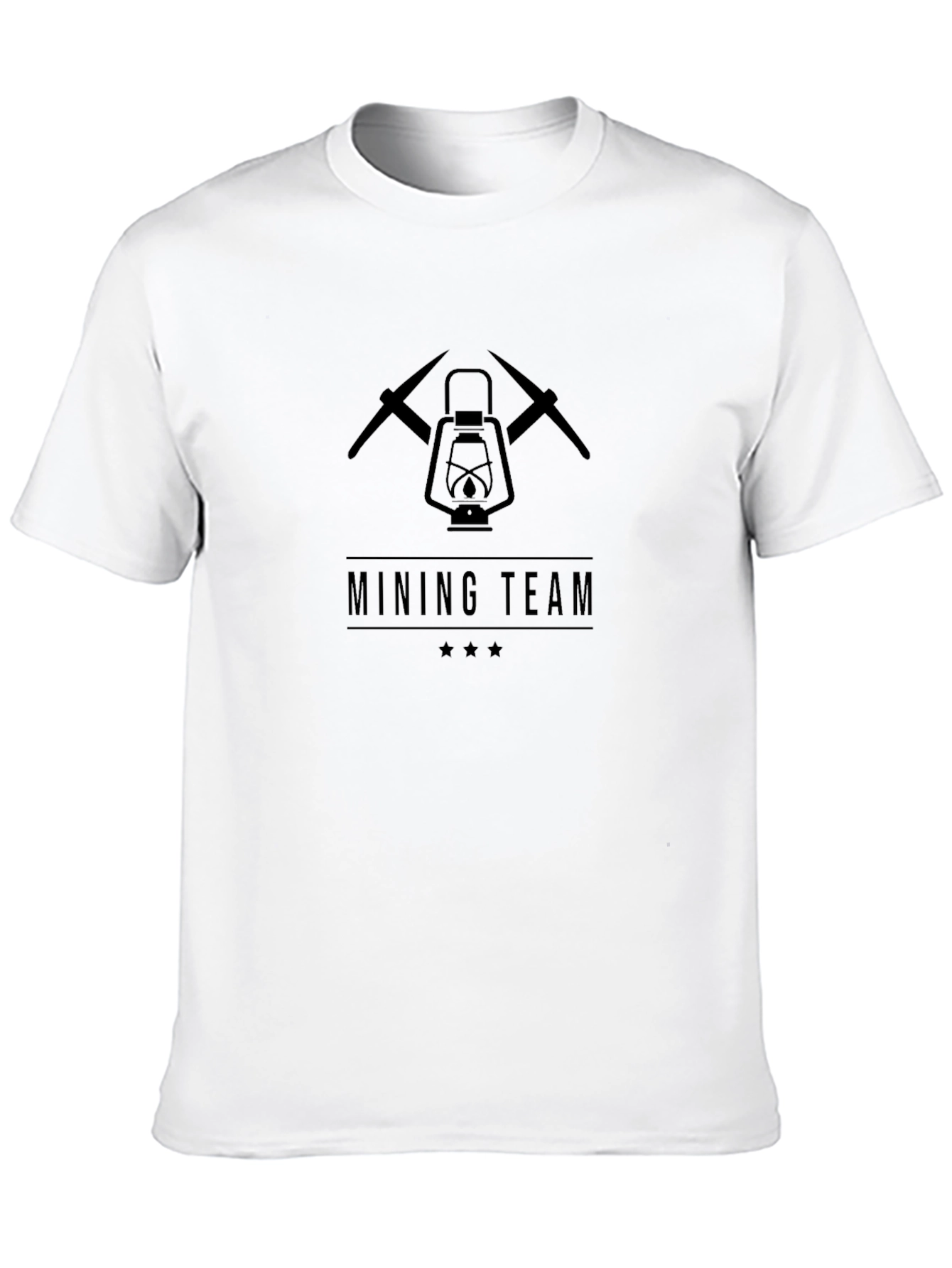 Mining Team Graphic T-Shirt - Black Crew Neck