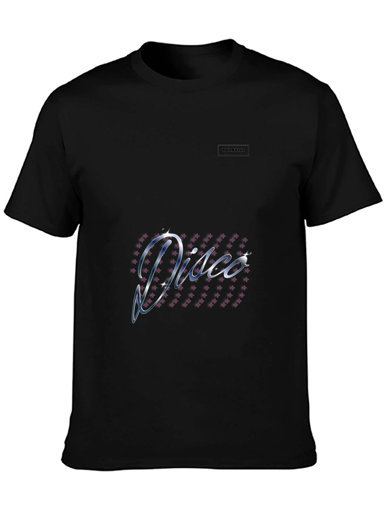 Disco Retro Graphic Tee - Classic Black Cotton T-Shirt