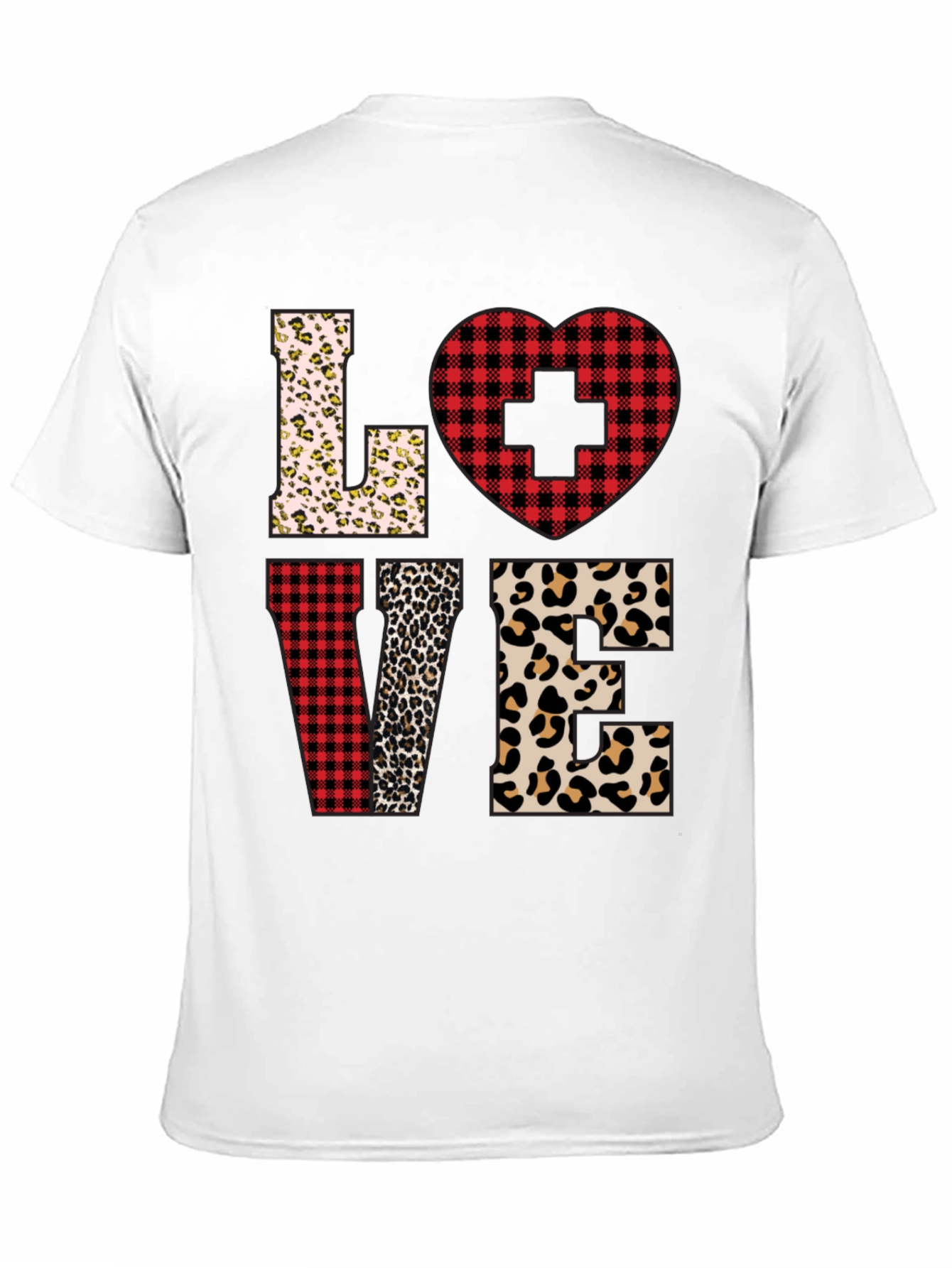 Nurse Love Leopard and Plaid T-Shirt
