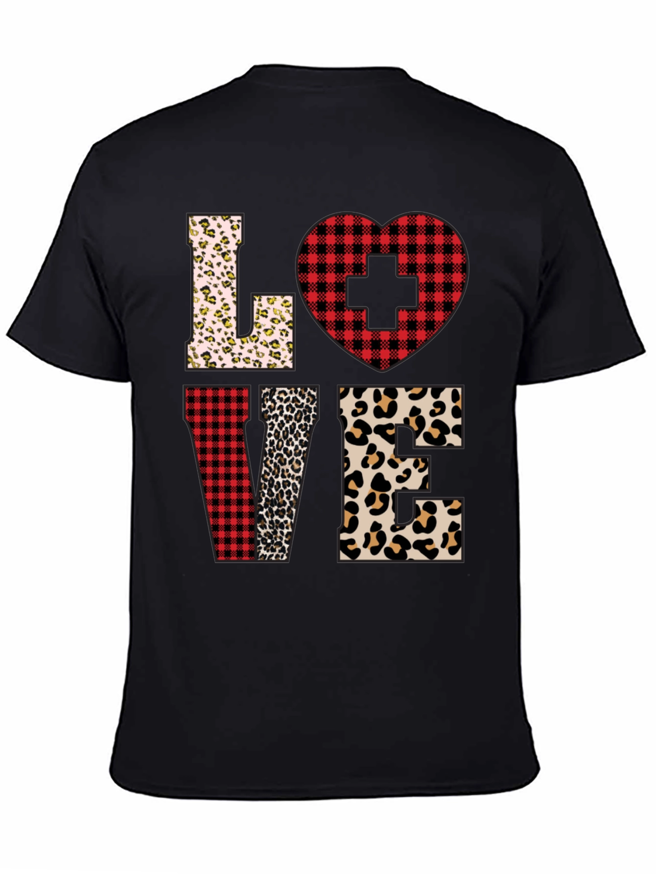 Nurse Love Leopard and Plaid T-Shirt