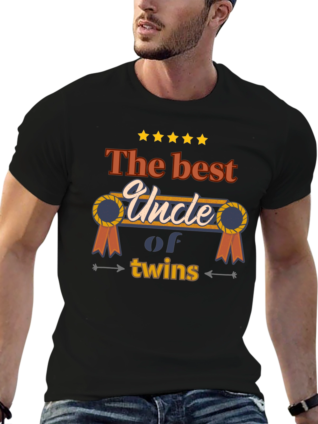 Best Uncle of Twins T-Shirt - Novelty Family Tee