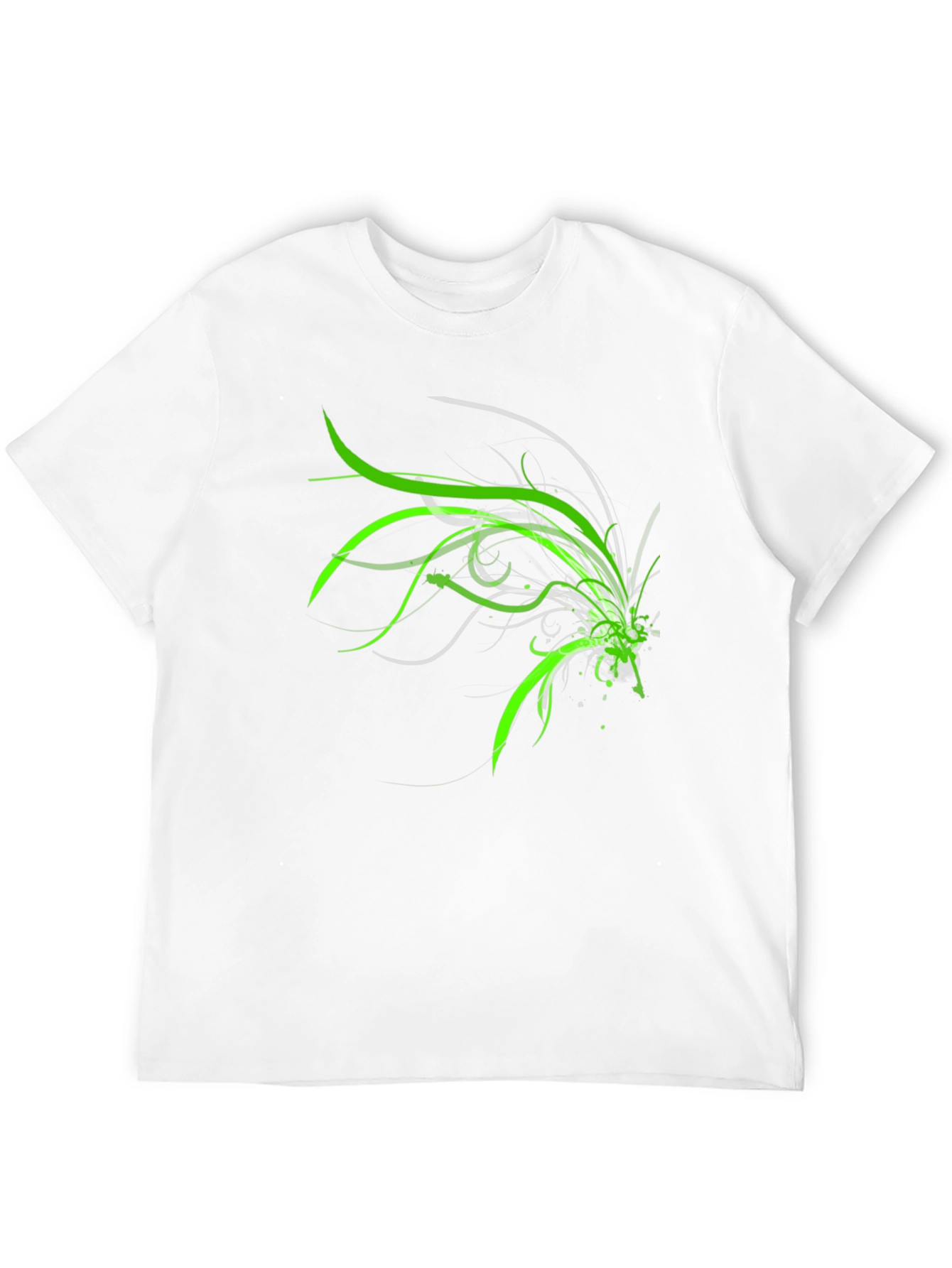 Abstract Green Graphic Print Black T-Shirt