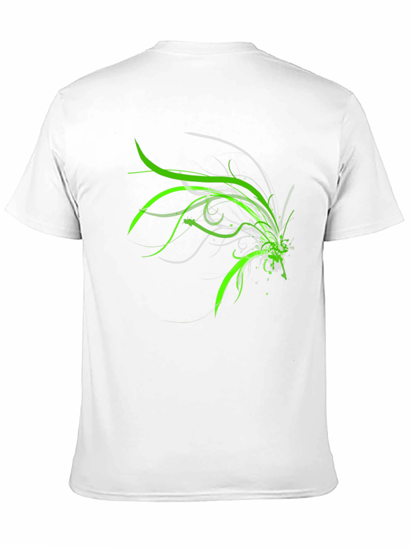 Abstract Green Graphic Print Black T-Shirt