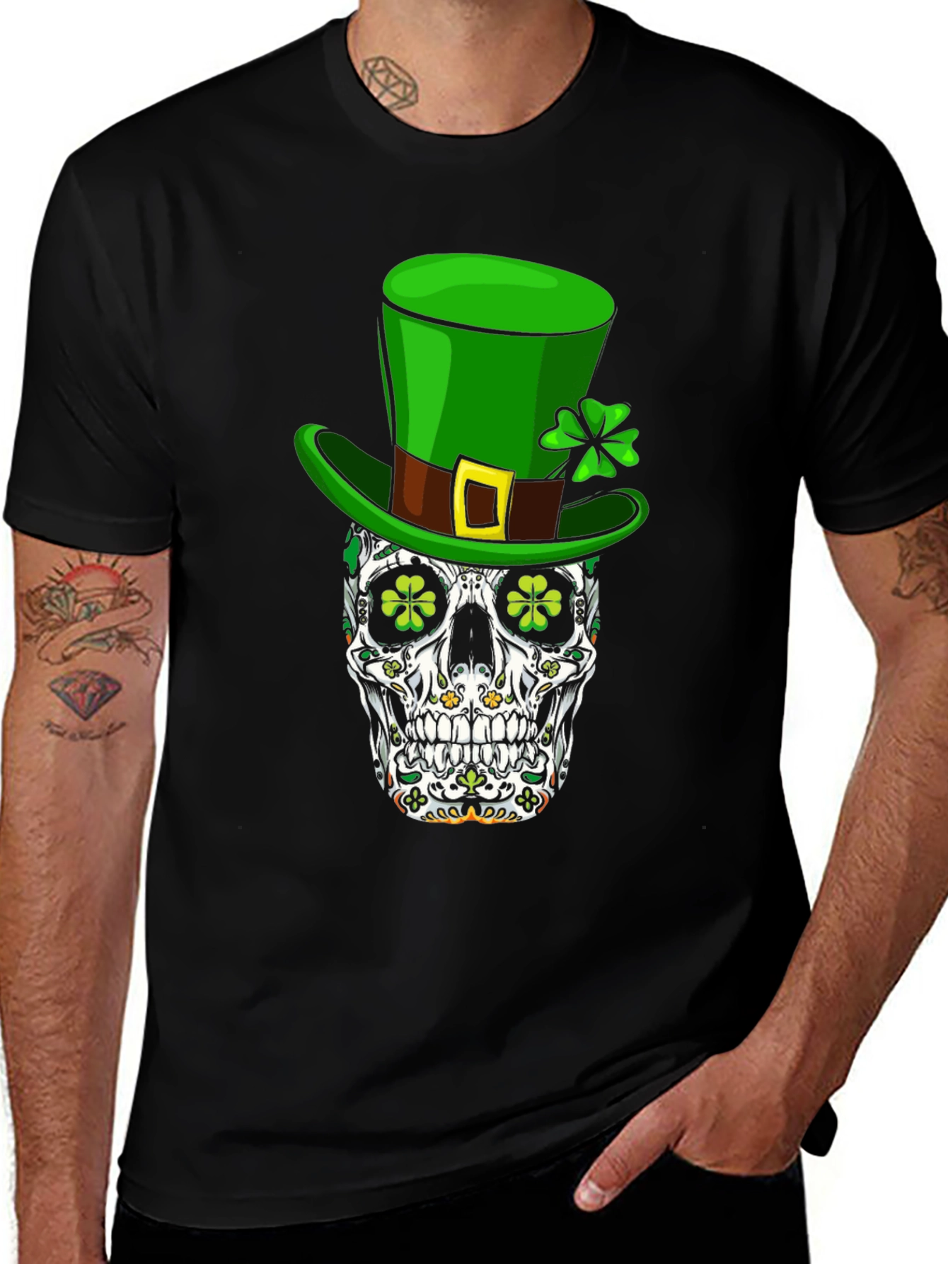 St. Patricks Day Skull Graphic Tee
