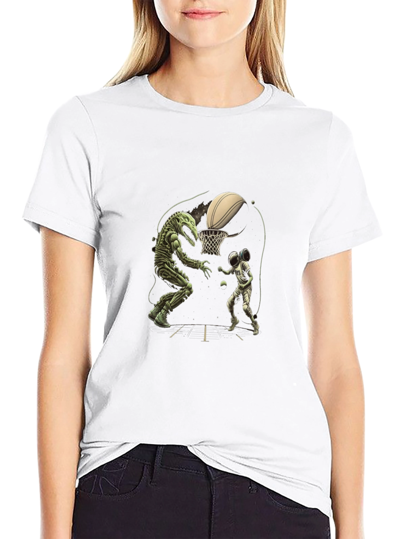 Dino vs. Astro Basketball T-Shirt
