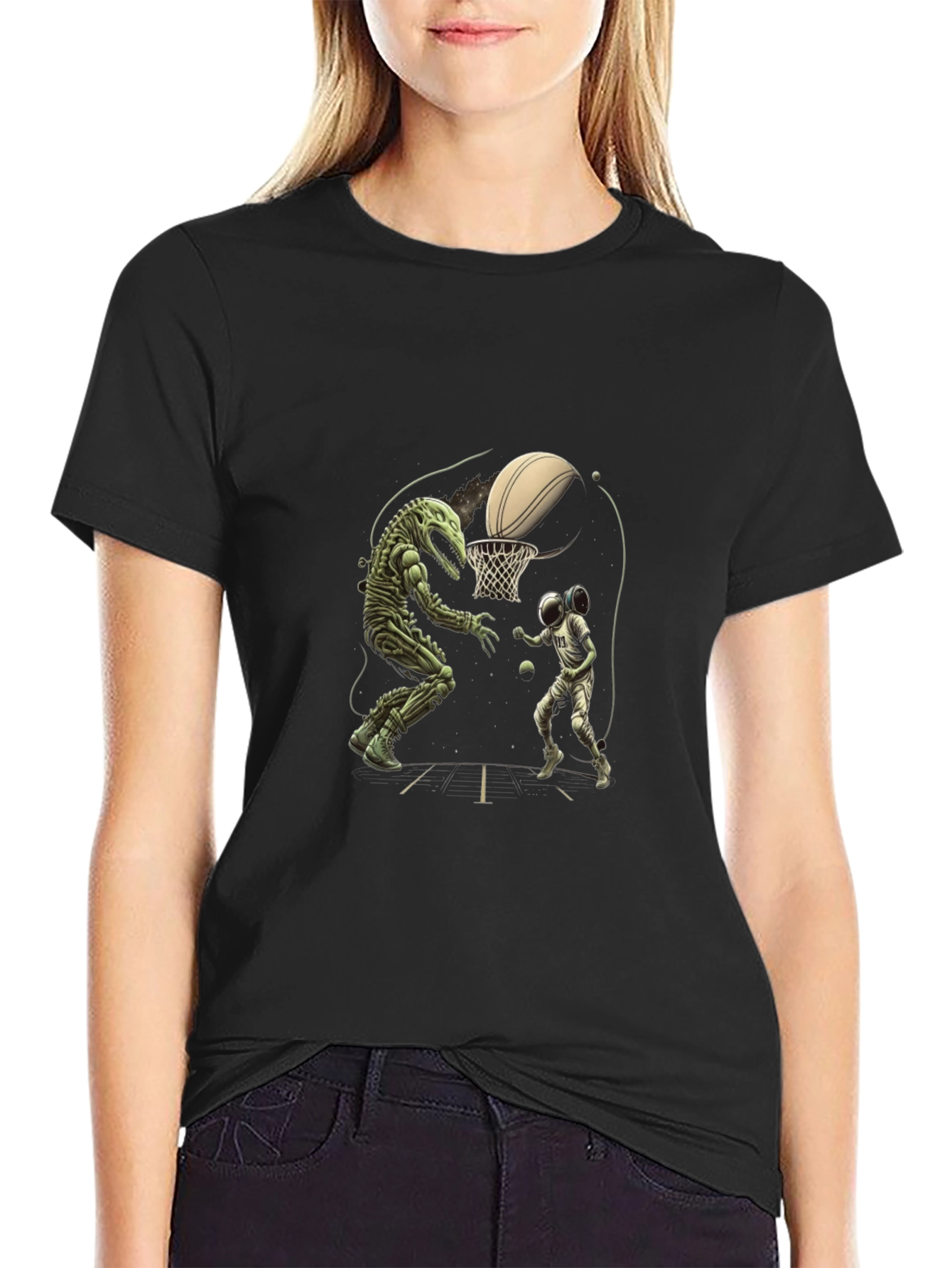 Dino vs. Astro Basketball T-Shirt