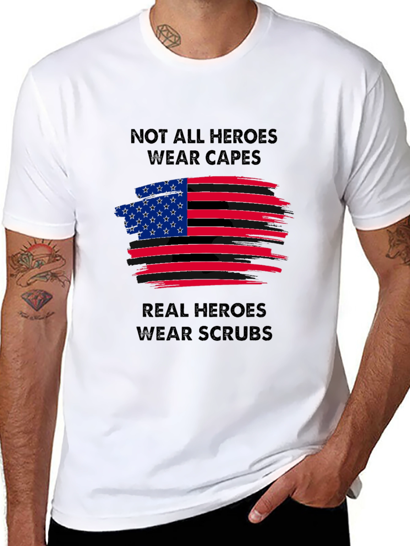 Hero Scrub Tee - Patriotic Medical Staff Appreciation