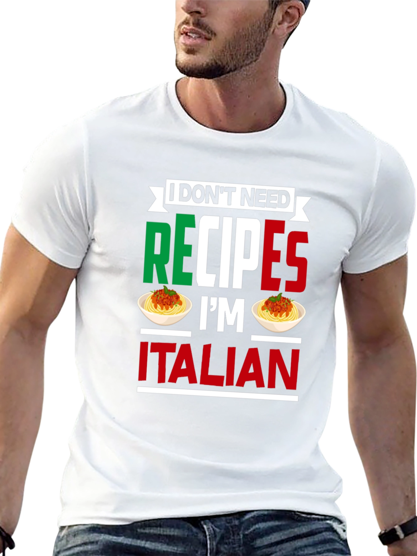 Funny Italian Chef T-Shirt - No Recipes Needed!