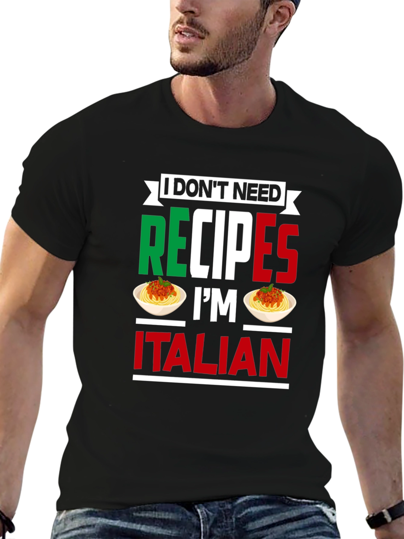 Funny Italian Chef T-Shirt - No Recipes Needed!