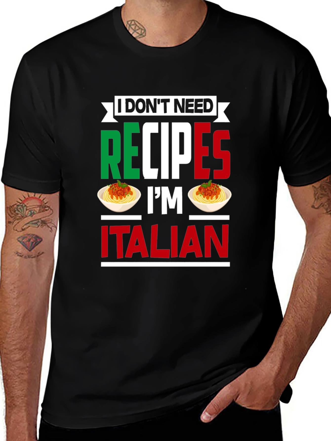 Funny Italian Chef T-Shirt - No Recipes Needed!