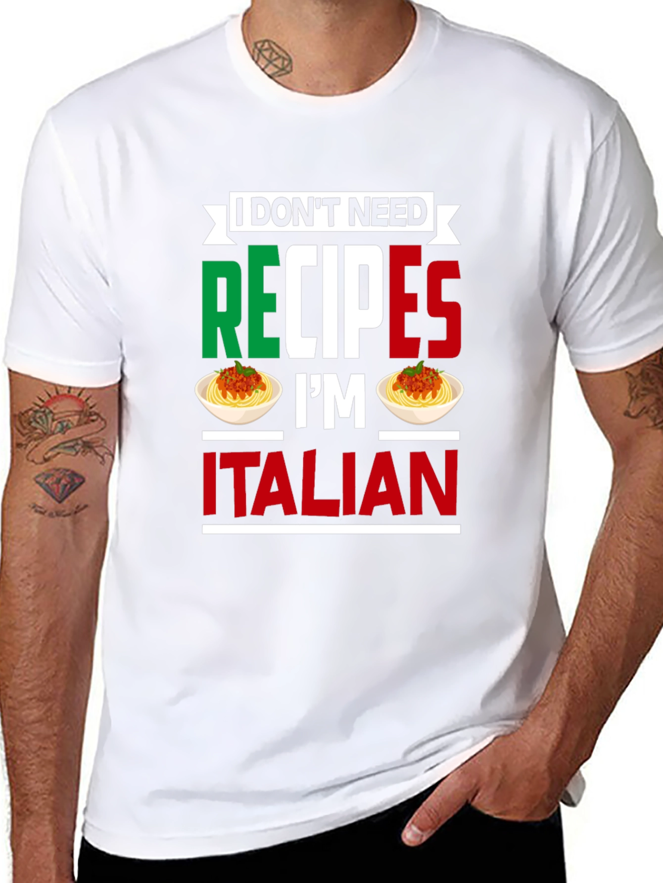 Funny Italian Chef T-Shirt - No Recipes Needed!