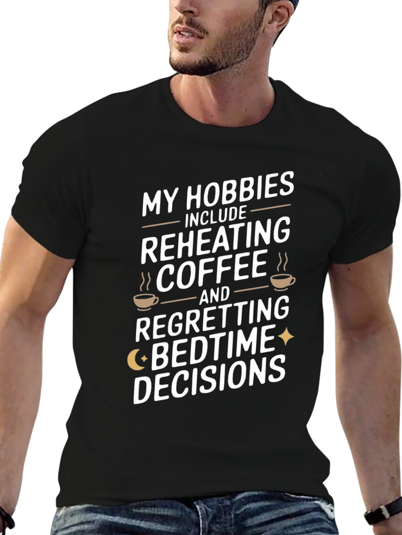 Funny Coffee Bedtime Decisions Graphic T-Shirt