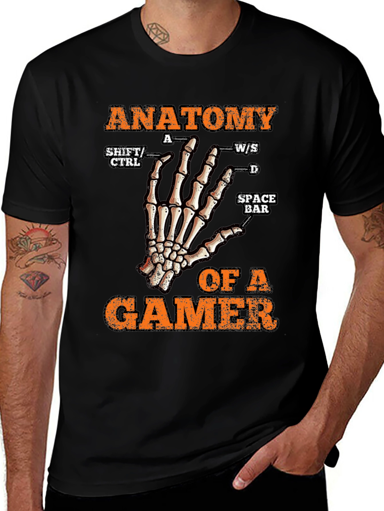 Anatomy of a Gamer Black T-Shirt