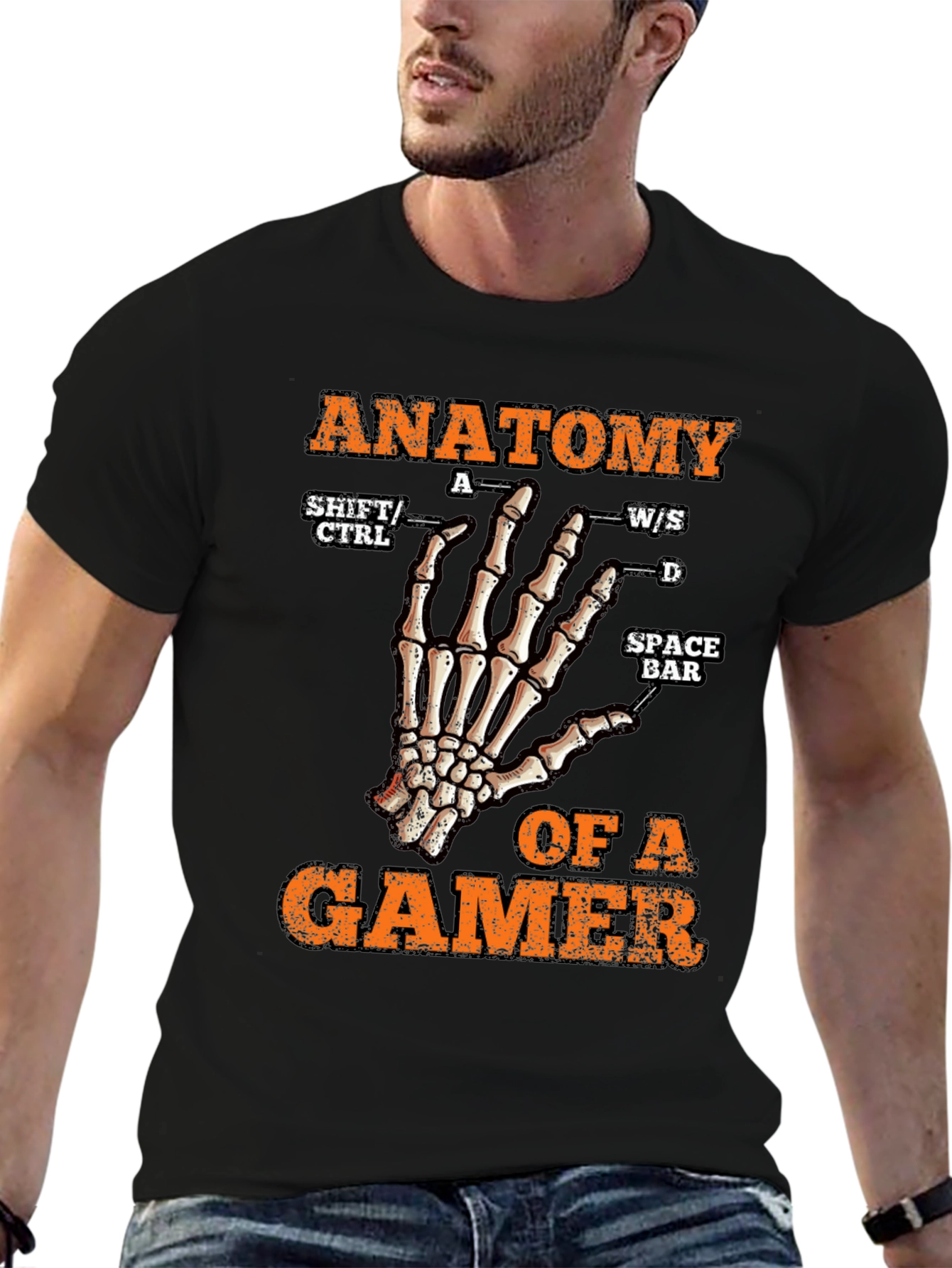 Anatomy of a Gamer Black T-Shirt