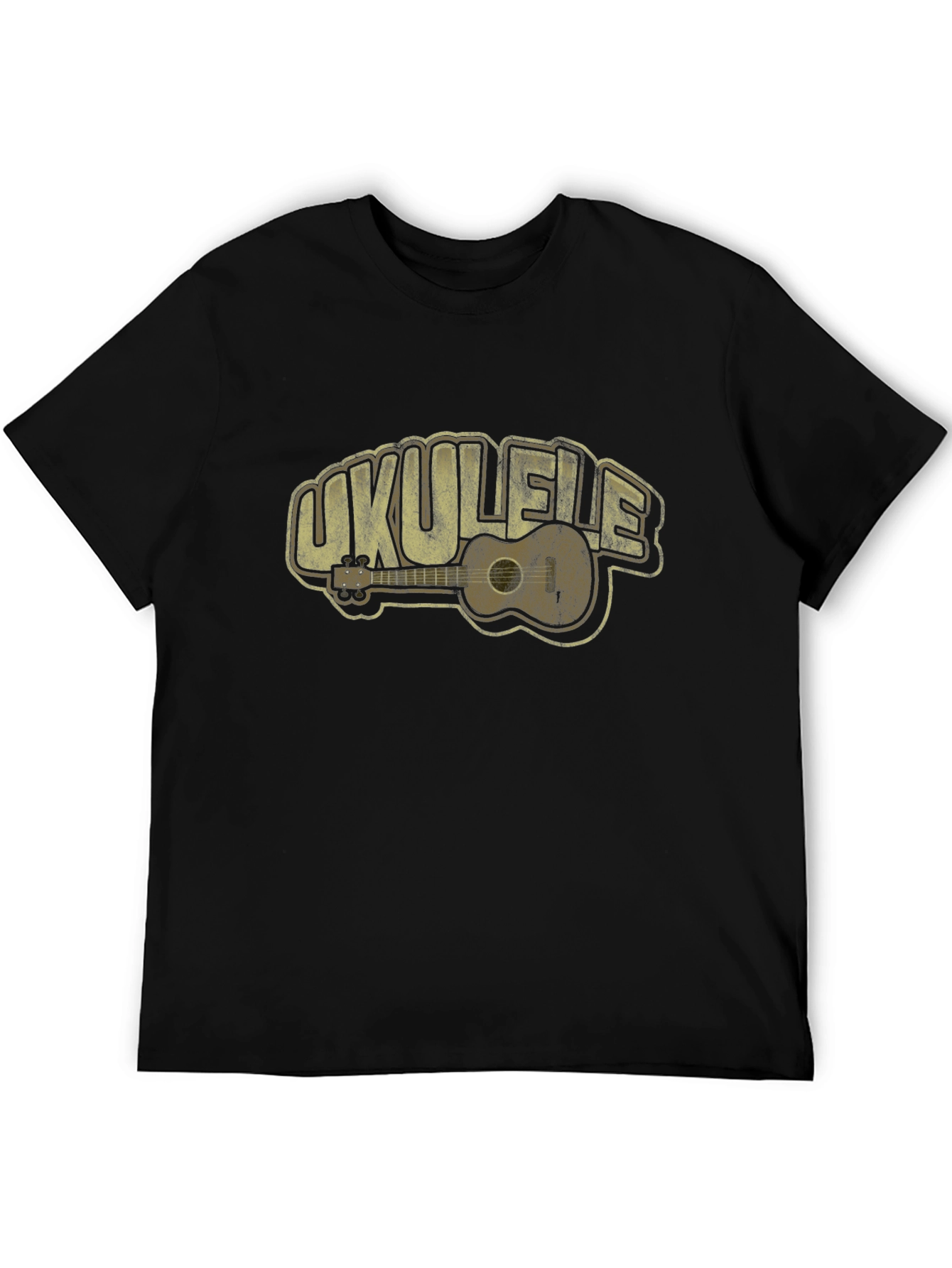 Ukulele Graphic Tee - Music Lovers Black T-Shirt