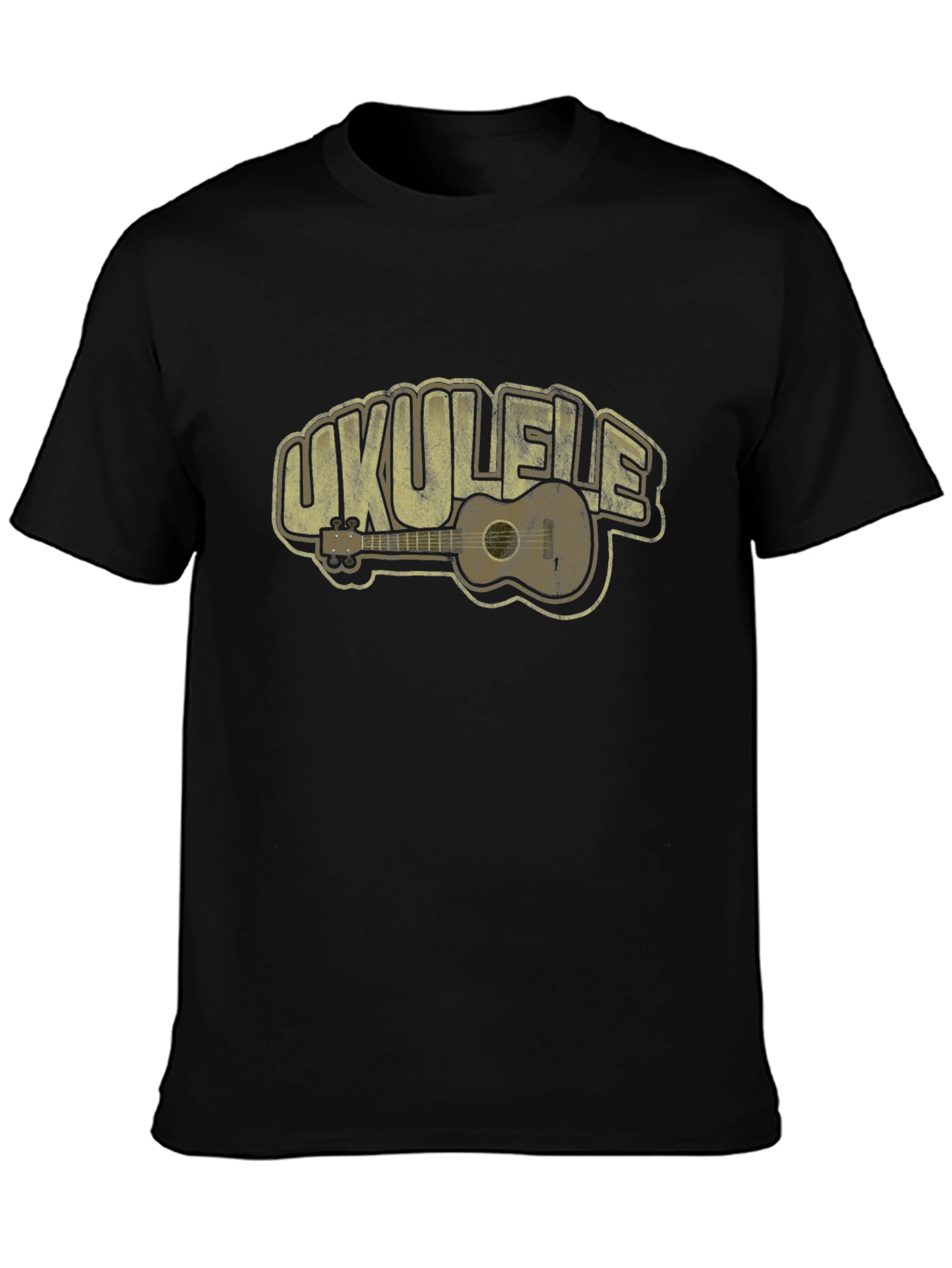 Ukulele Graphic Tee - Music Lovers Black T-Shirt