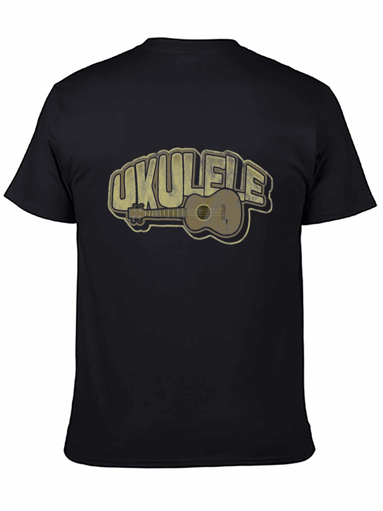 Ukulele Graphic Tee - Music Lovers Black T-Shirt