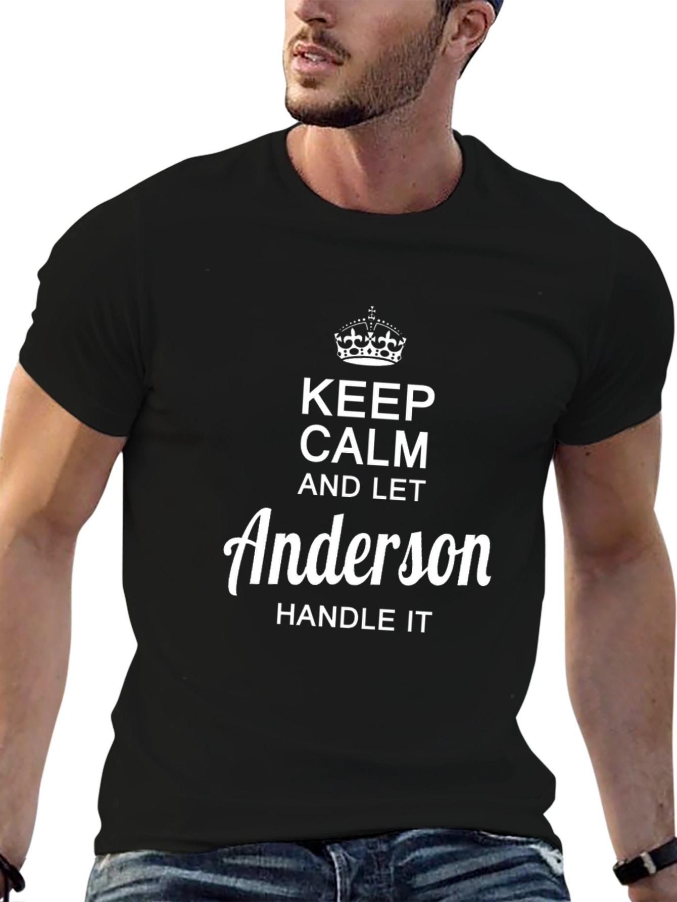 Keep Calm & Let Anderson Handle It Black T-Shirt