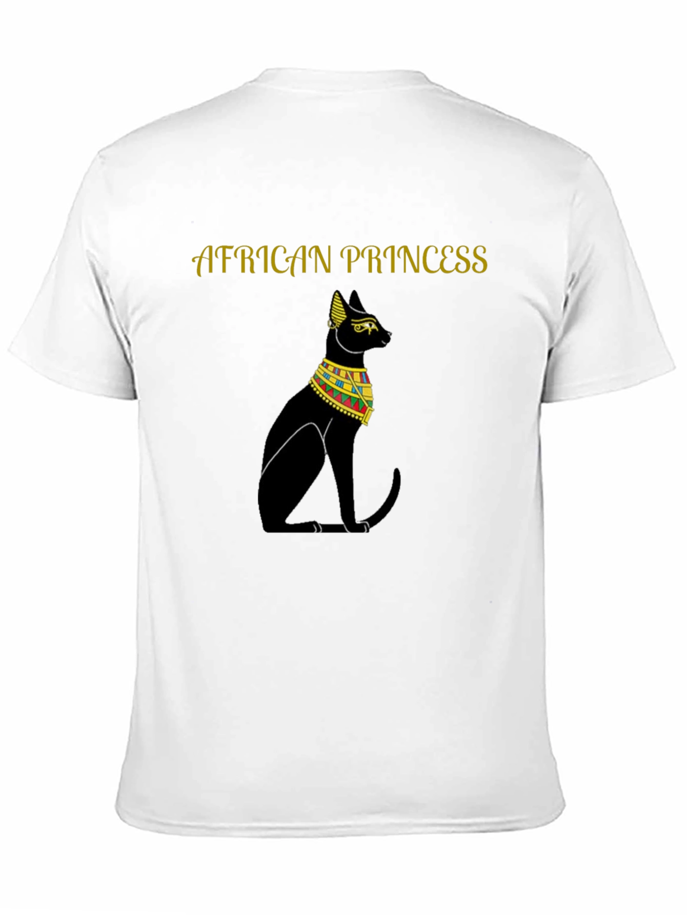 African Princess Cat T-Shirt - Black Egyptian Style Tee