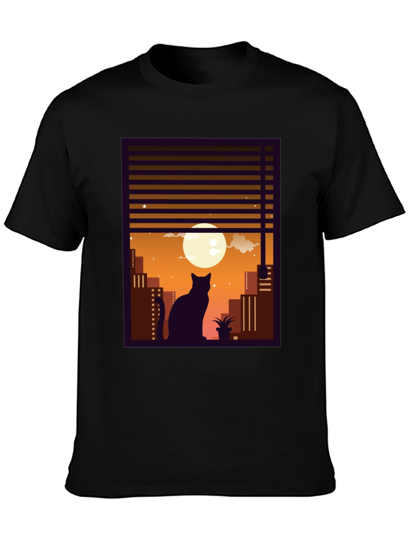 Moon Gazing Cat Graphic Tee