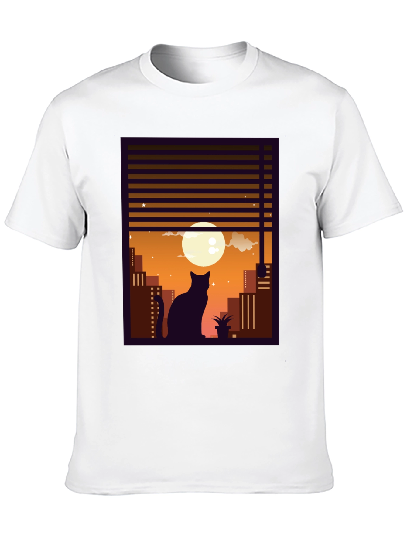 Moon Gazing Cat Graphic Tee