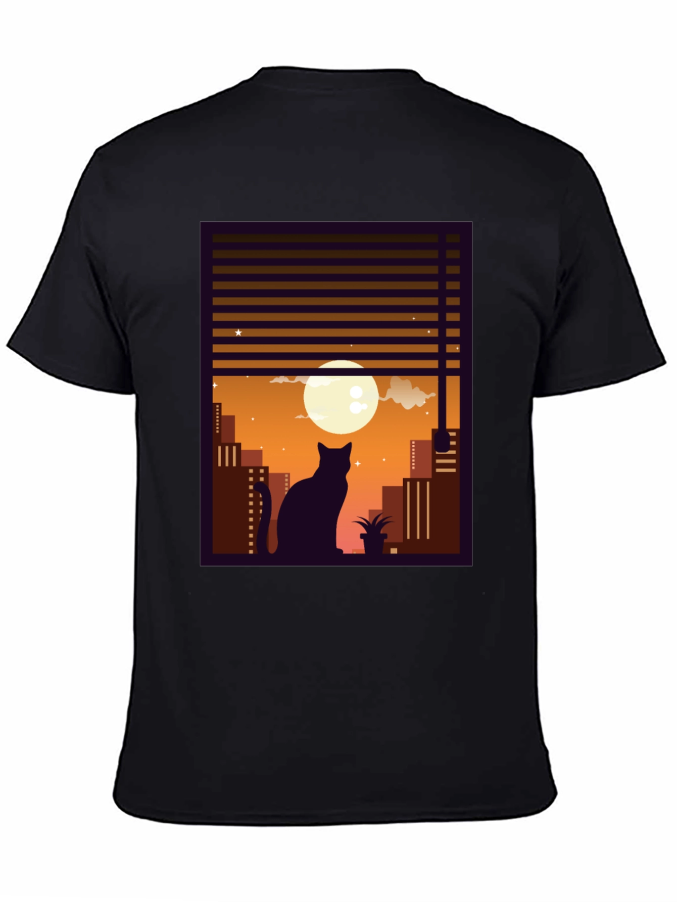 Moon Gazing Cat Graphic Tee