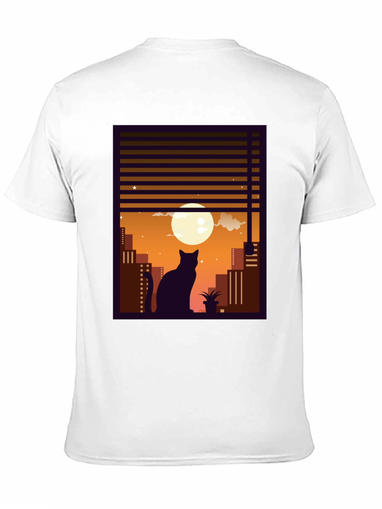 Moon Gazing Cat Graphic Tee