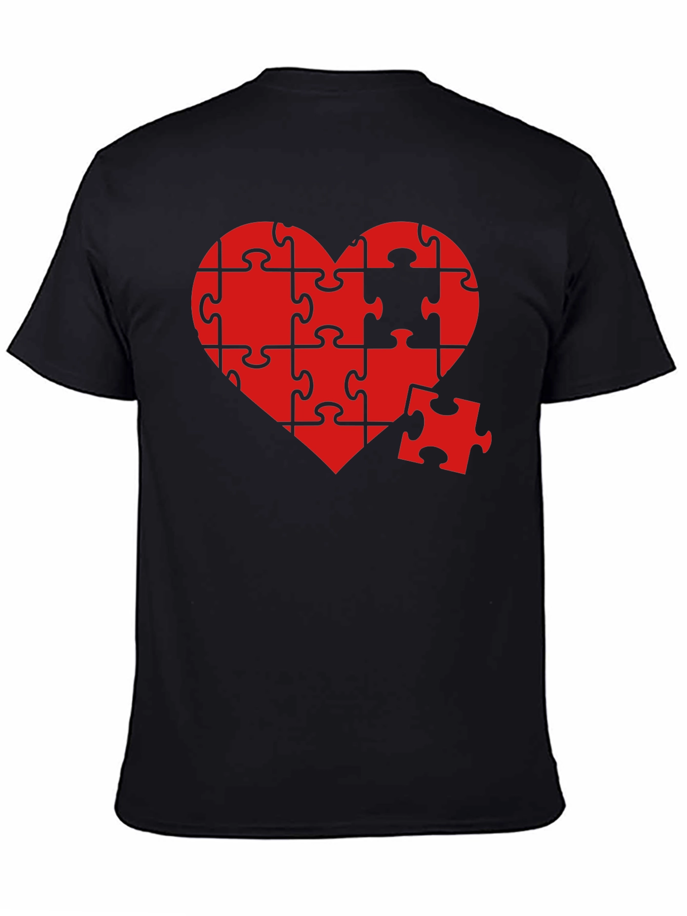Heart Puzzle Piece Graphic T-Shirt
