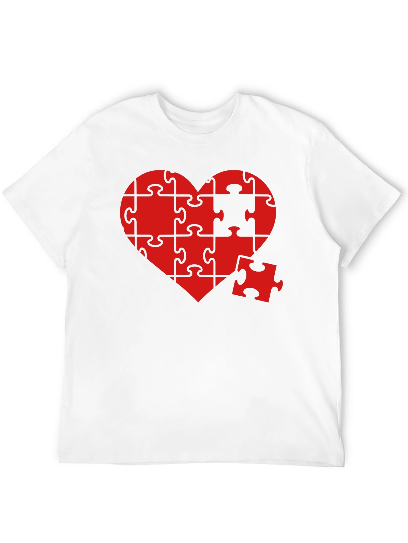 Heart Puzzle Piece Graphic T-Shirt
