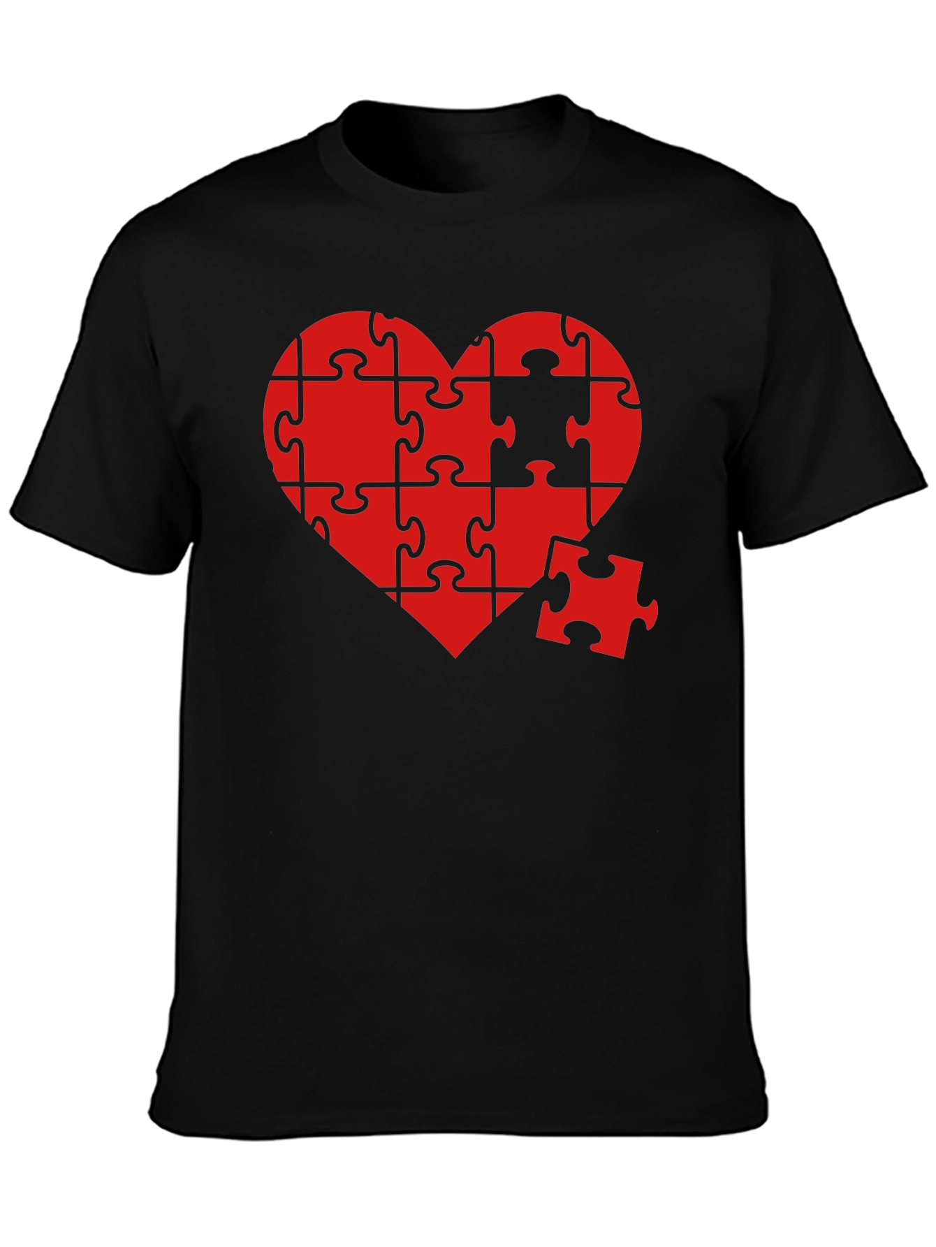 Heart Puzzle Piece Graphic T-Shirt