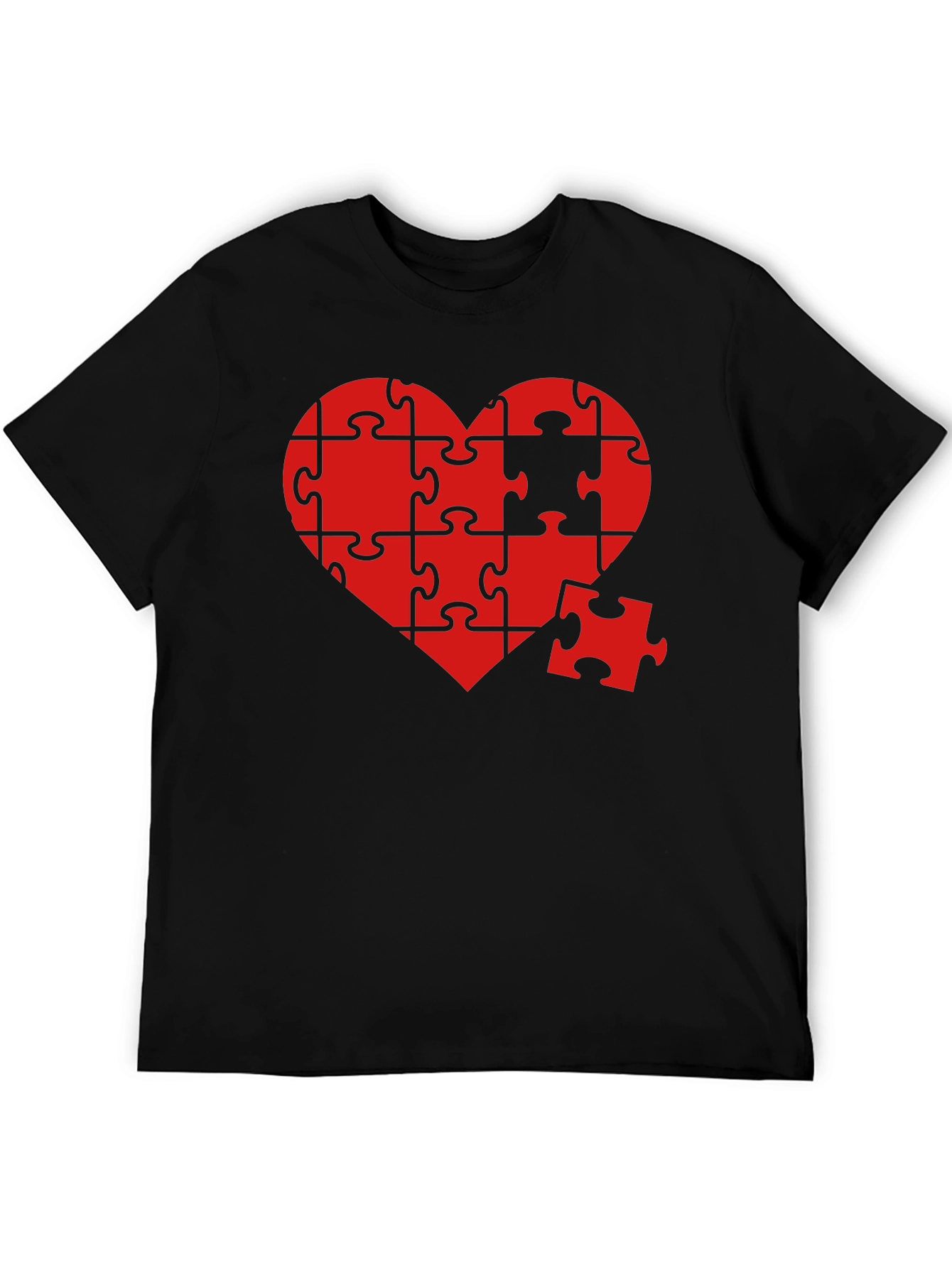 Heart Puzzle Piece Graphic T-Shirt