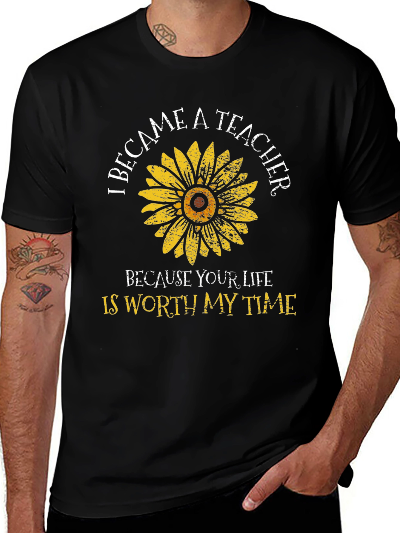 Teacher Sunflower Graphic T-Shirt