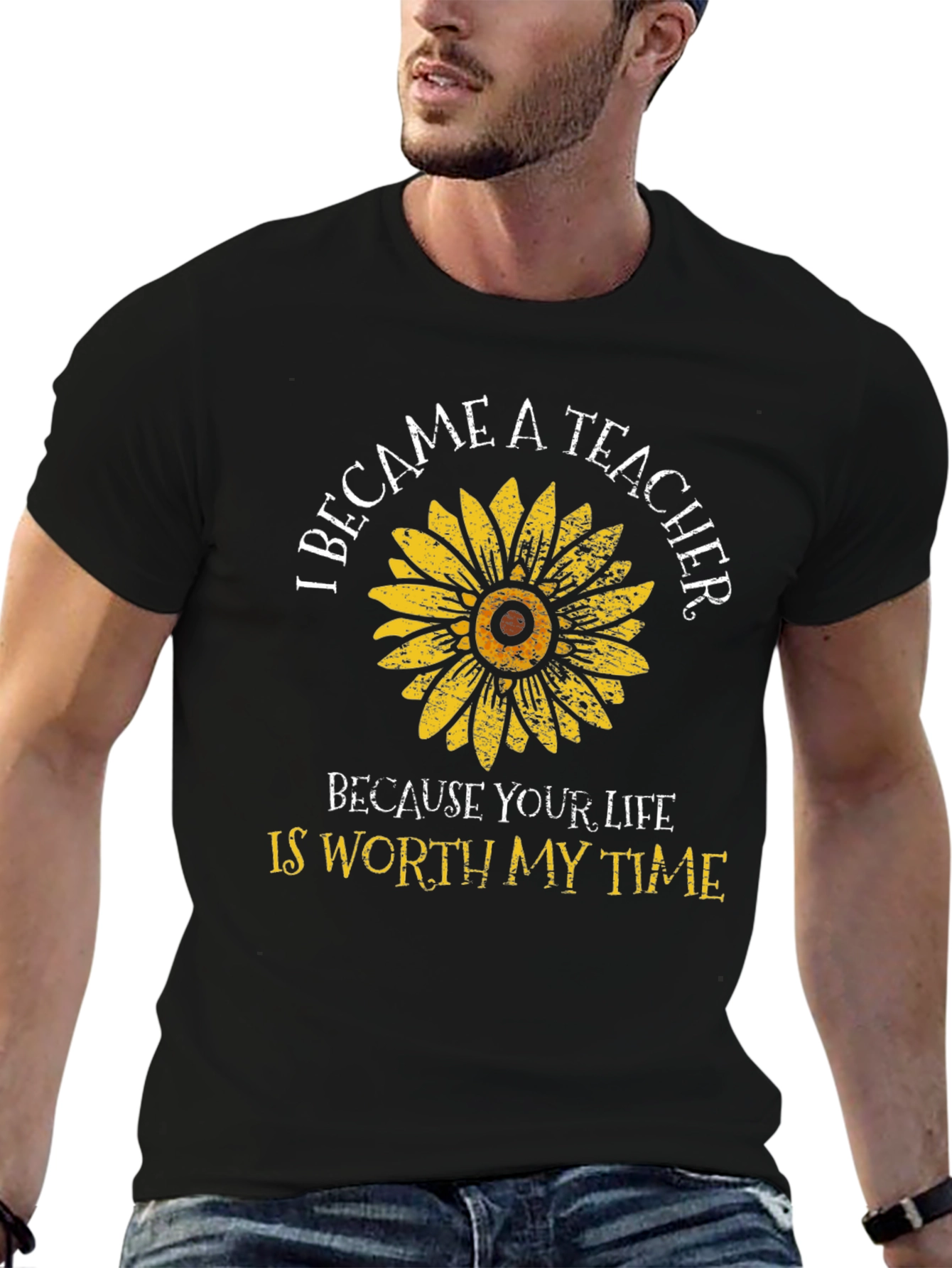 Teacher Sunflower Graphic T-Shirt
